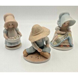 Lot 3 Circle of Friends by Masterpiece Figurines Boy Playing Girls Sun Bonnets